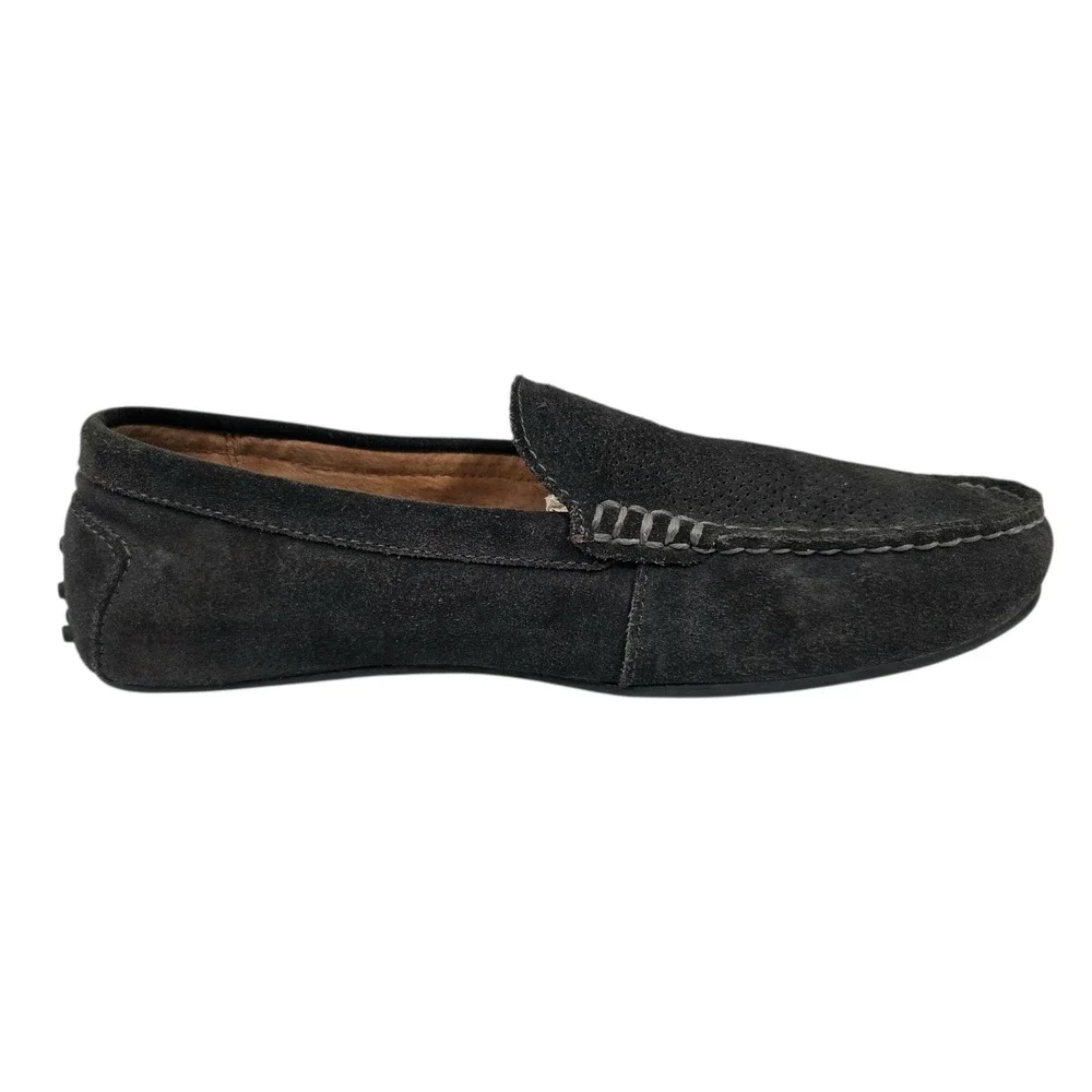 Polo Ralph Lauren Men Woodley Leather Driving Shoes 9D Loafers Dark Grey Slip On